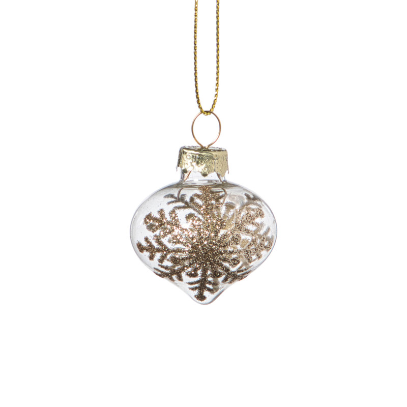 Kerstbal sneeuwvlok - goudkleurig